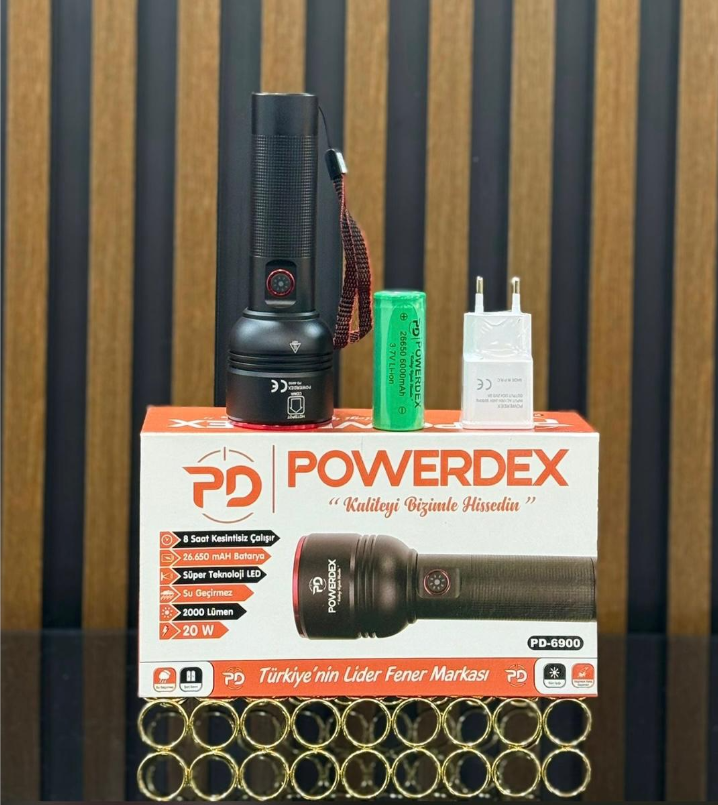 Powerdex PD-6900 Zoomlu Şarjlı El Feneri
