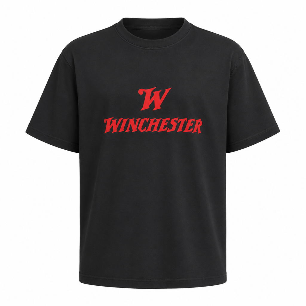 Mini Winchester Baskılı Tişört Siyah